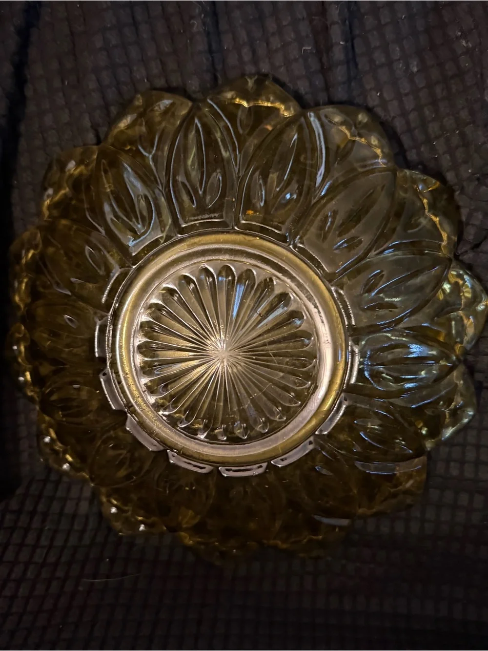 Vintage Sunburst Glass Bowls - Amber Tint (Set of 2)